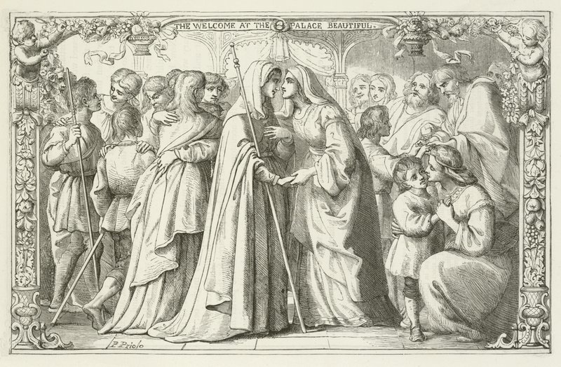 Illustration pour Le Voyage du Pèlerin de John Bunyan - English School