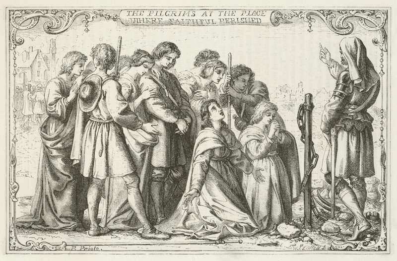 Illustration pour Le Voyage du Pèlerin de John Bunyan - English School
