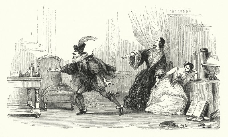 Illustration pour le ballet, Le Diable boiteux, ou Le Diable à deux bâtons (gravure) - English School
