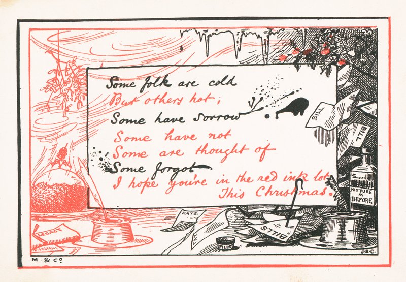 En rouge, en noir, Carte de Noël - English School