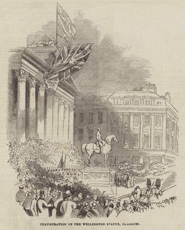 Inauguration de la statue de Wellington, Glasgow (gravure) - English School