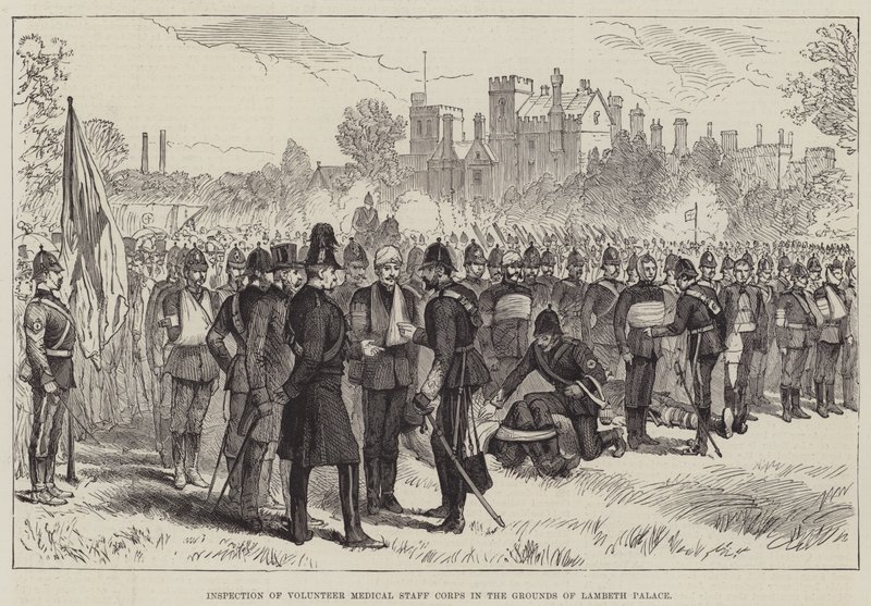 Inspection du Corps Médical Volontaire dans les Jardins du Palais de Lambeth - English School
