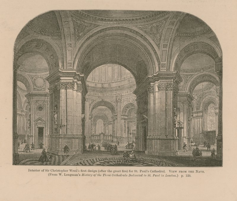 Intérieur du premier design de Sir Christopher Wren - English School