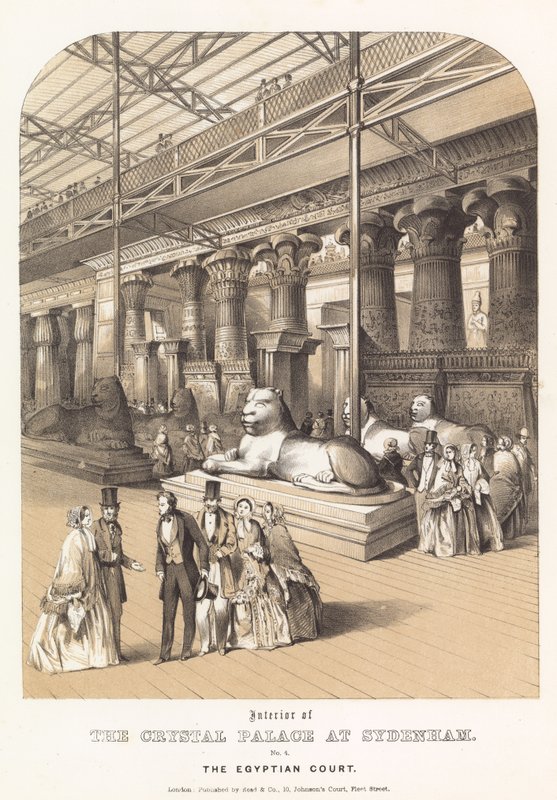 Intérieur du Crystal Palace à Sydenham - la Cour égyptienne - English School