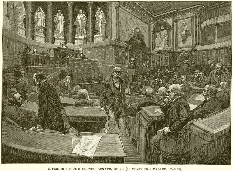 Intérieur du Sénat français (Palais du Luxembourg, Paris) - English School