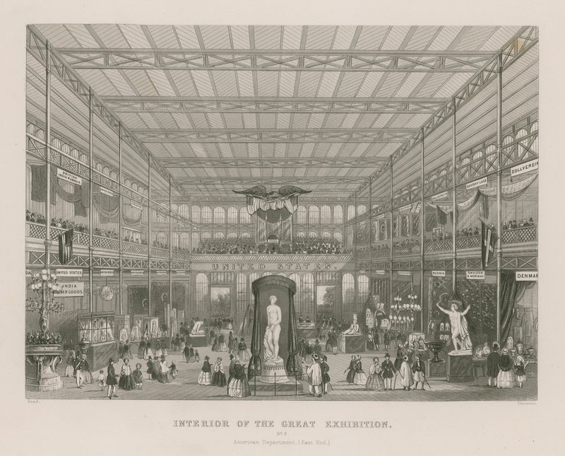 Intérieur de la Grande Exposition, 1851, Département Américain (Extrémité Est) - English School
