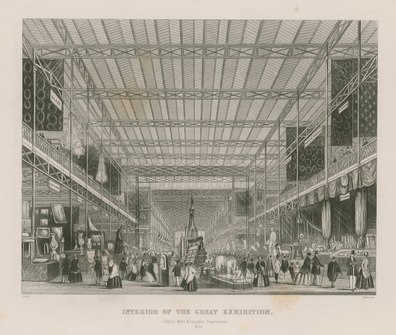 Intérieur de la Grande Exposition, 1851, Départements de Ceylan, Malte et Canada - English School