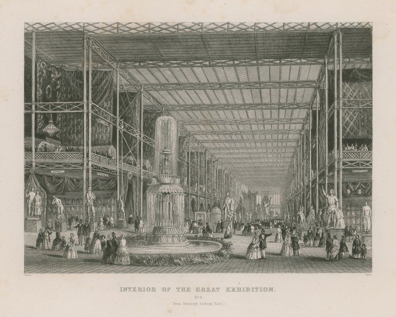 Intérieur de la Grande Exposition, 1851, depuis le Transept regardant vers l