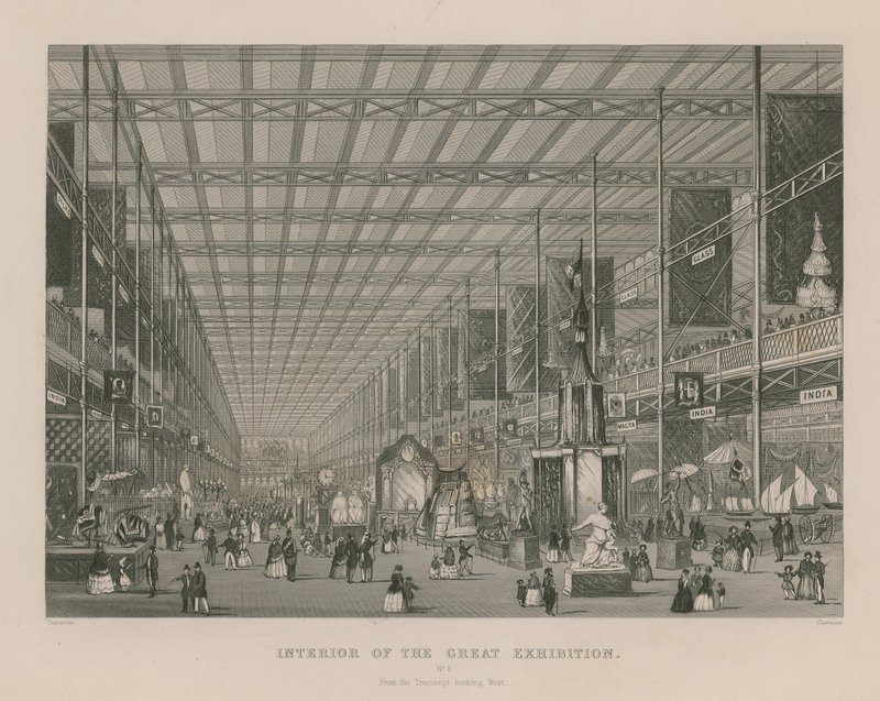 Intérieur de la Grande Exposition, 1851, depuis le Transept regardant vers l