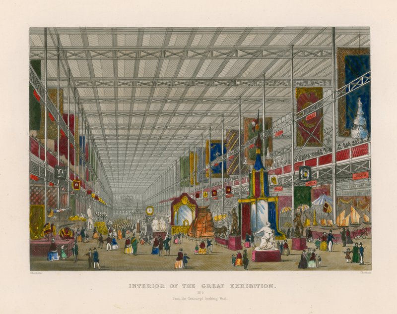 Intérieur de la Grande Exposition, du transept regardant vers l