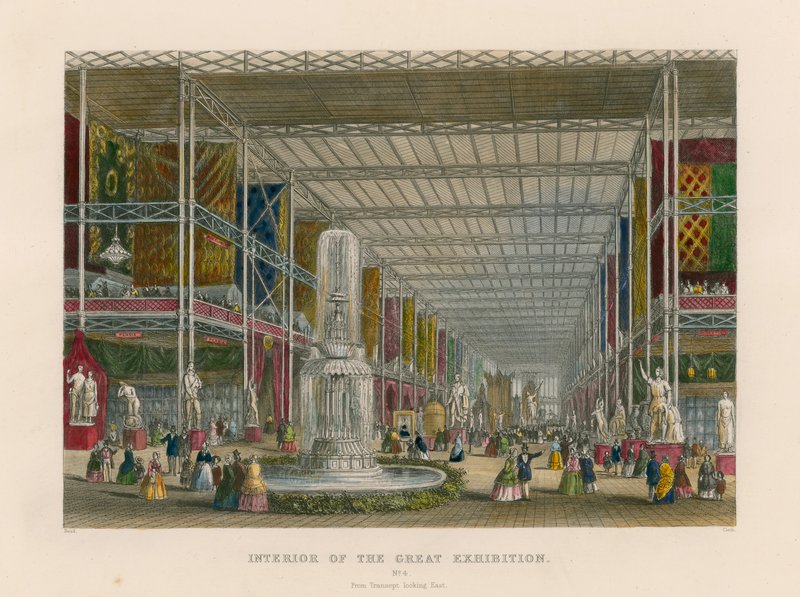 Intérieur de la Grande Exposition, du transept regardant vers l