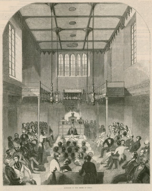 Intérieur de la Chambre des Lords, Westminster, Londres - English School