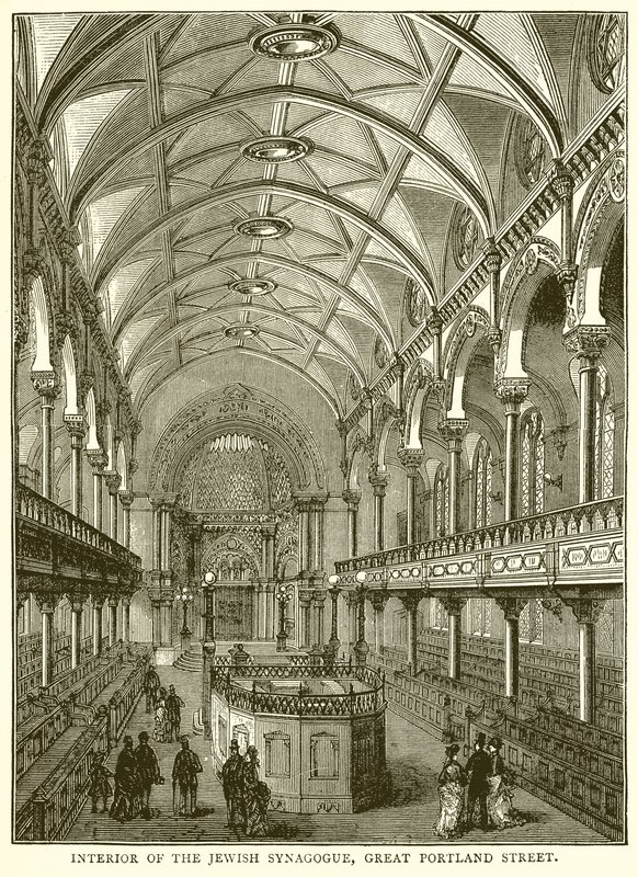 Intérieur de la synagogue juive, Great Portland Street - English School