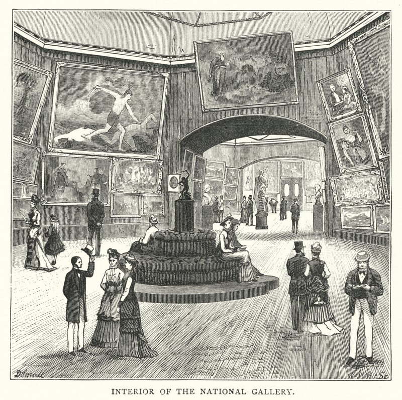 Intérieur de la galerie nationale (gravure) - English School