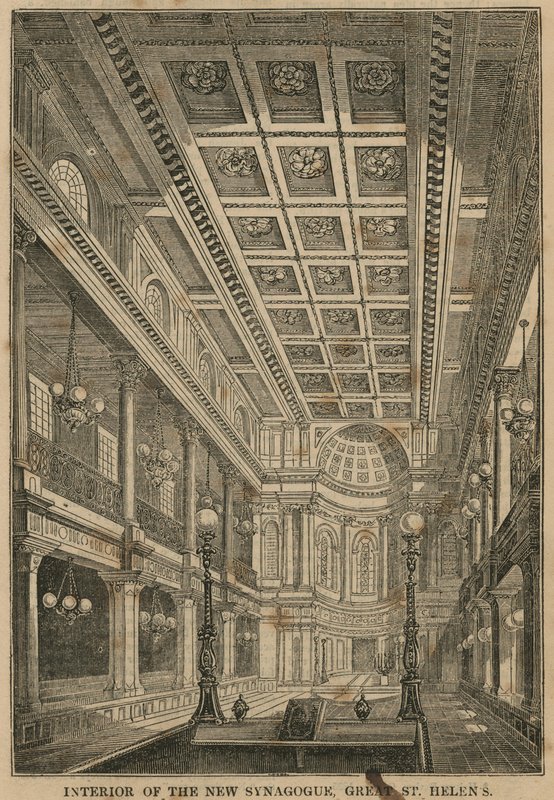 Intérieur de la Nouvelle Synagogue, Great St Helens, Londres - English School