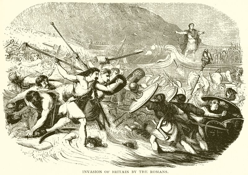 Invasion de la Grande-Bretagne par les Romains - English School