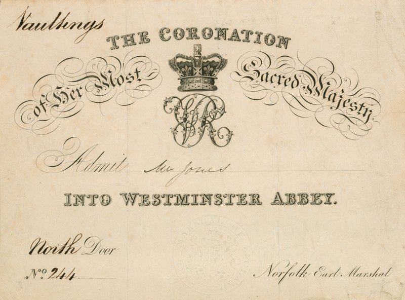 Invitation au couronnement de Sa Très Sacrée Majesté à l