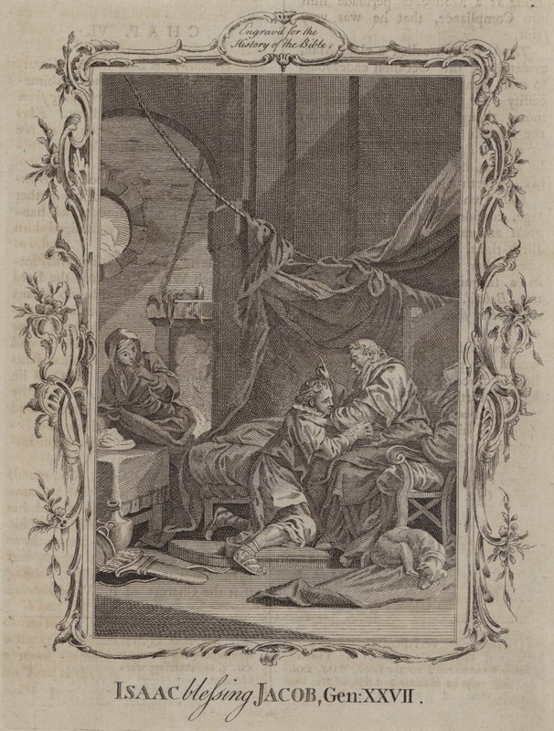 Isaac bénissant Jacob (gravure) - English School