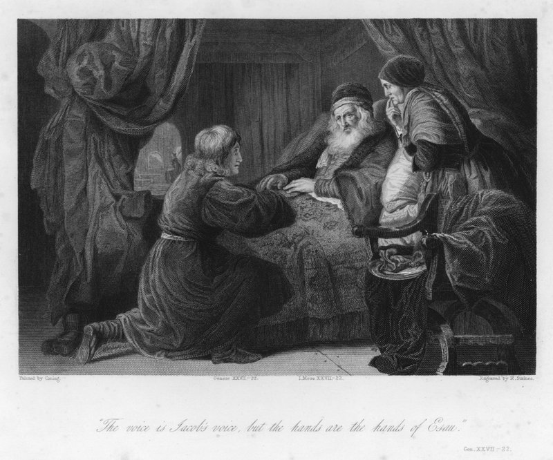 Isaac bénissant Jacob, Genèse XXVII, 22 - English School
