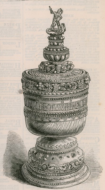 Coupe de grâce en ivoire de Thomas aBecket, sertie d