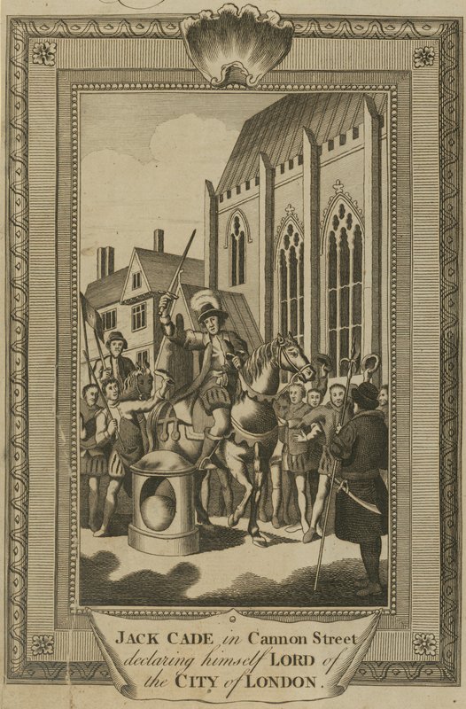 Jack Cade à Cannon Street se déclarant seigneur de la ville de Londres - English School