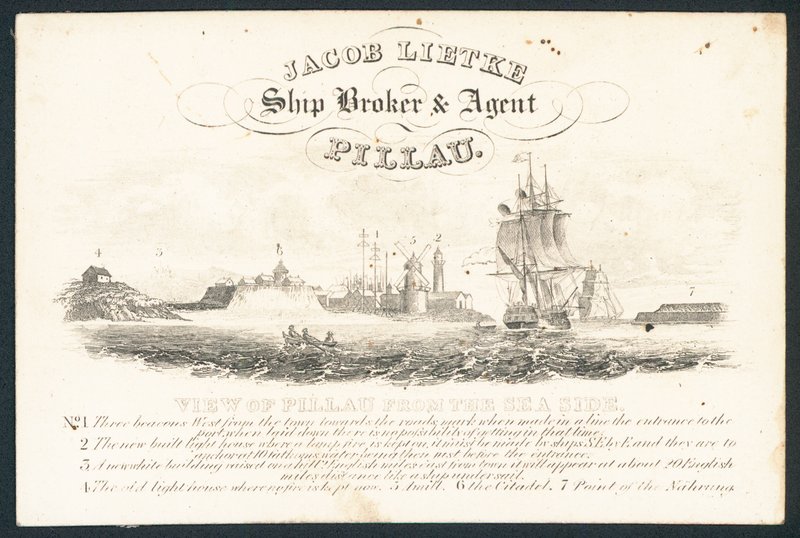 Jacob Lietke, courtier maritime et agent, carte de visite - English School