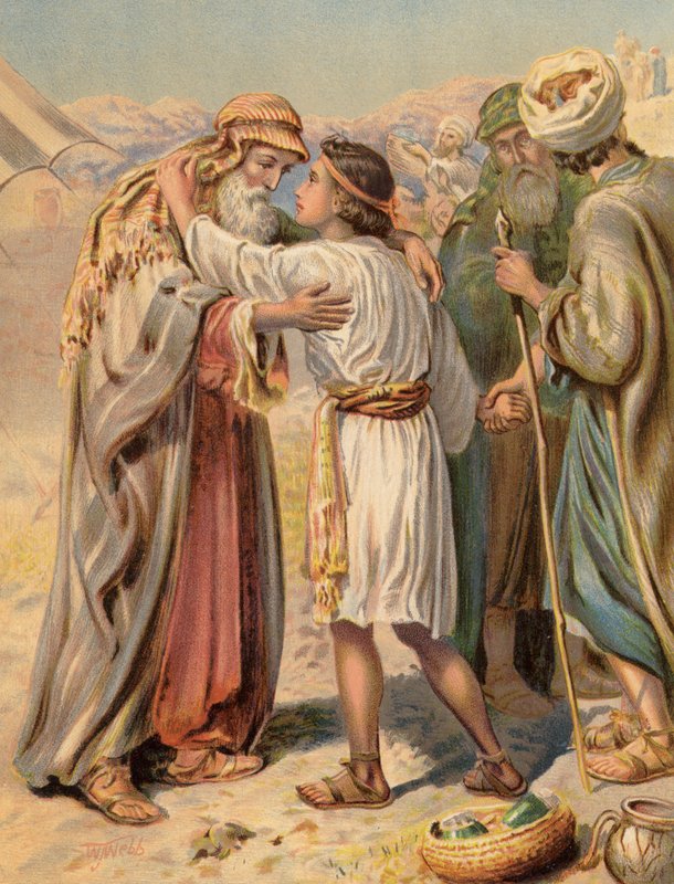 Jacob se séparant de Benjamin, Genèse, XLIII - English School