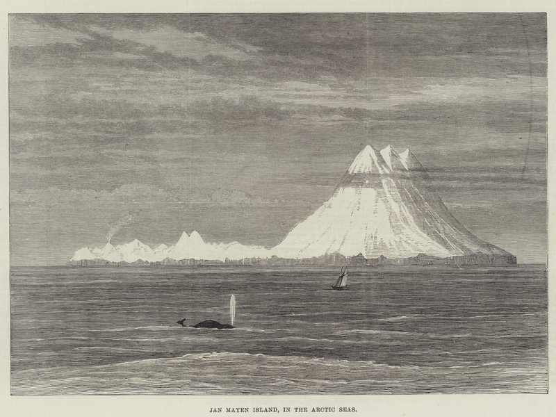 Île Jan Mayen, dans les mers arctiques (gravure) - English School