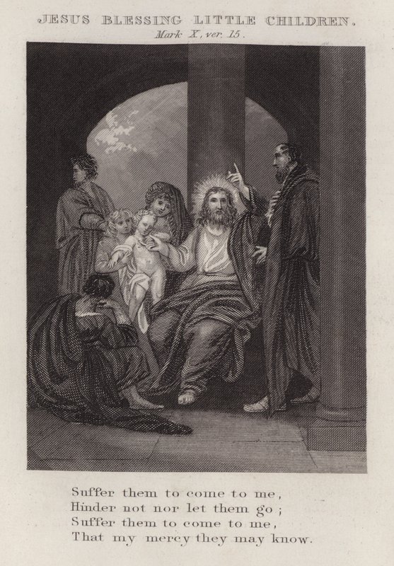 Jésus bénissant les petits enfants, Marc X, verset 15 - English School