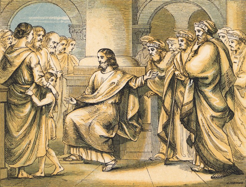 Jésus réprimande les scribes et les pharisiens - English School