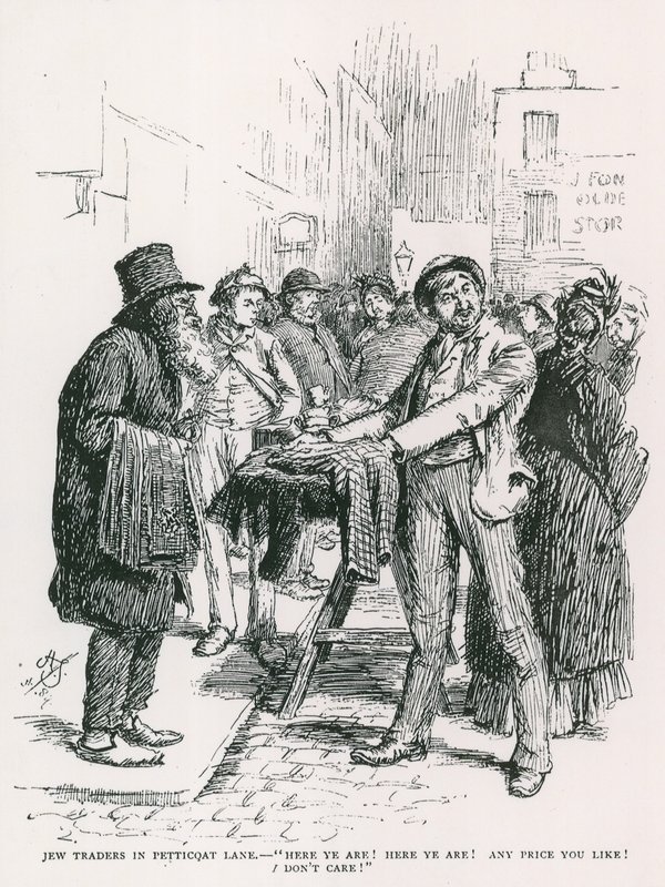 Marchands juifs à Petticoat Lane - English School