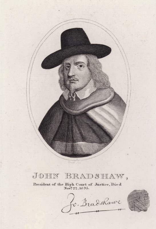 John Bradshaw, juge anglais qui fut président de la Haute Cour de justice pour le procès du roi Charles Ier en 1649 - English School