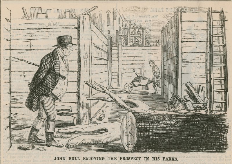 John Bull profitant de la vue dans ses parcs - English School