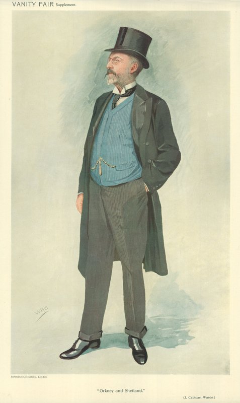 John Cathcart Wason, Orkney et Shetland, 15 septembre 1909, caricature de Vanity Fair - English School