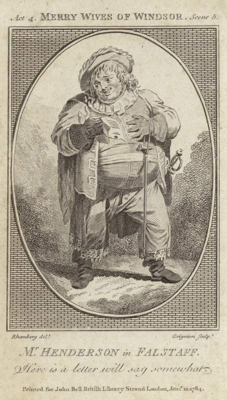 John Henderson en Falstaff dans Les Joyeuses Commères de Windsor - English School
