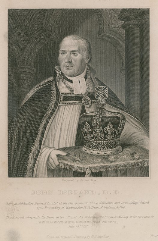 John Ireland, qui a tenu la couronne lors du Couronnement de Sa Majesté le Roi George IV - English School
