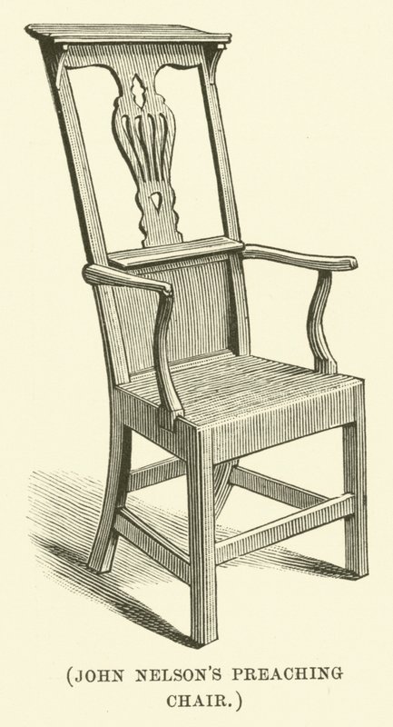 La chaise de prêcheur de John Nelson (gravure) - English School