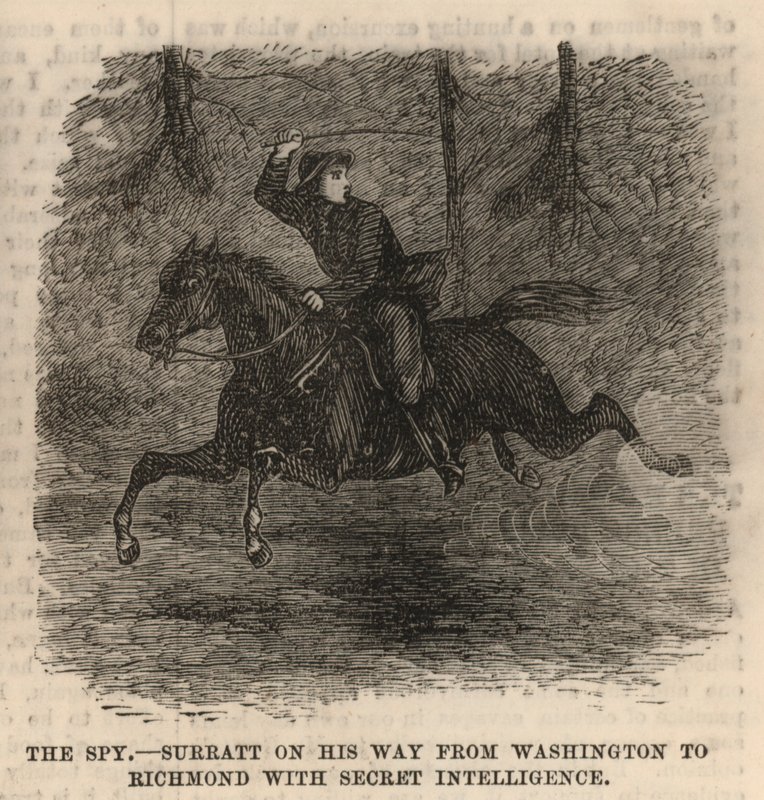 John Surratt en route de Washington à Richmond avec des renseignements secrets - English School