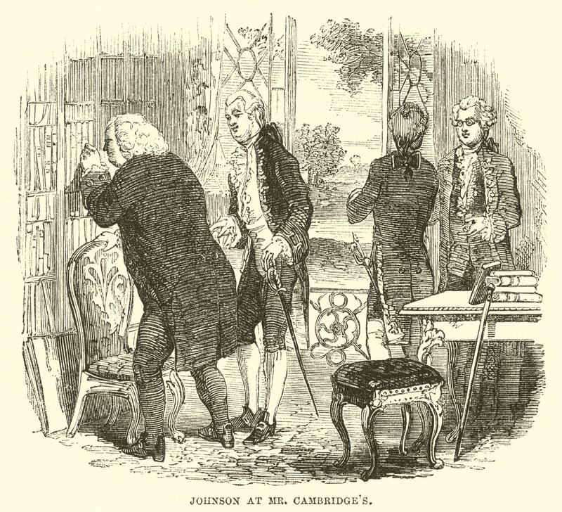 Johnson chez M. Cambridge (gravure) - English School