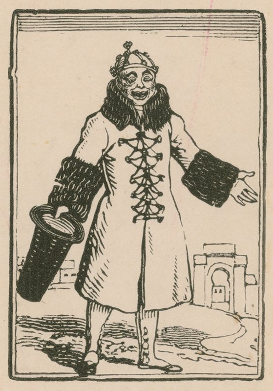 Joseph Grimaldi en Clown chantant Tout le Monde à Paris, Théâtre de Surrey, 1814 - English School