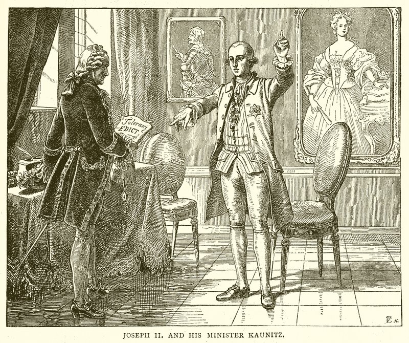 Joseph II et son ministre Kaunitz - English School