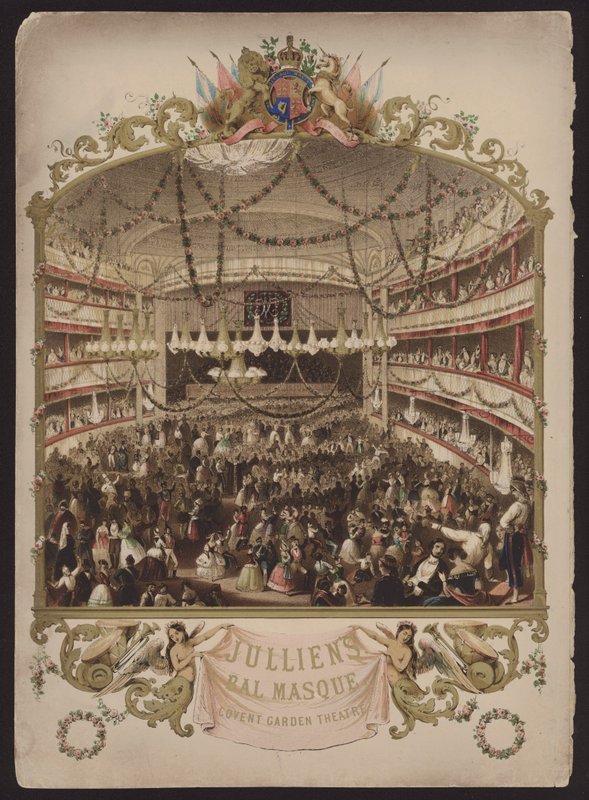 Bal Masqué de Jullien, Covent Garden Theatre, Londres (lithographie en couleur) - English School