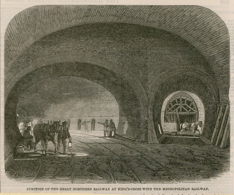 Jonction du Great Northern Railway à Kings Cross avec le Metropolitan Railway - English School