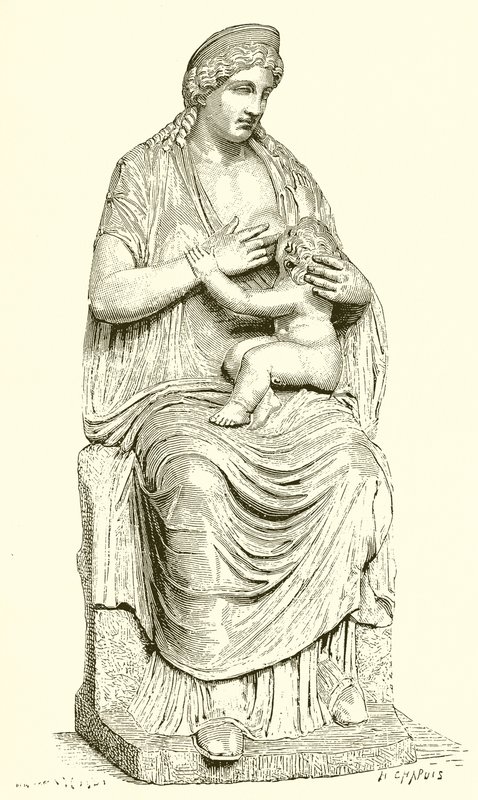 Junon allaitant Hercule (Statue au Vatican) - English School