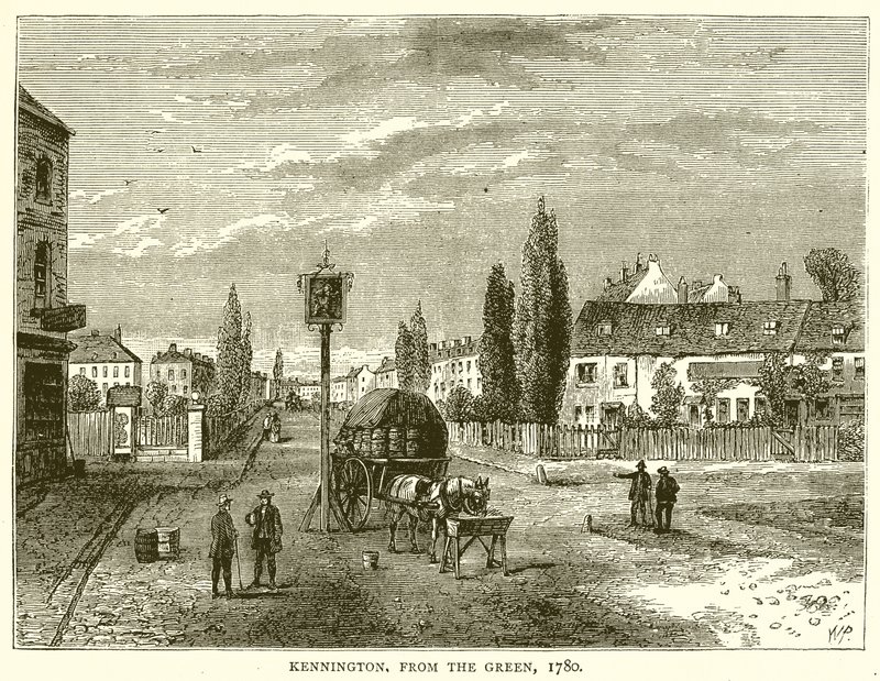 Kennington, depuis le Green, 1780 - English School