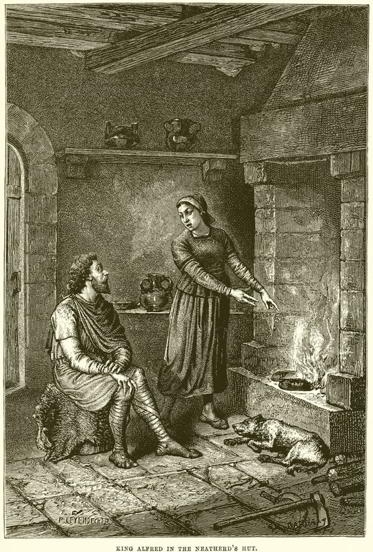 Le roi Alfred dans la hutte du bouvier - English School