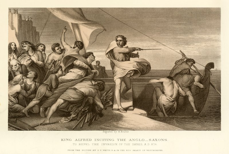 Le roi Alfred incitant les Anglo-Saxons - English School