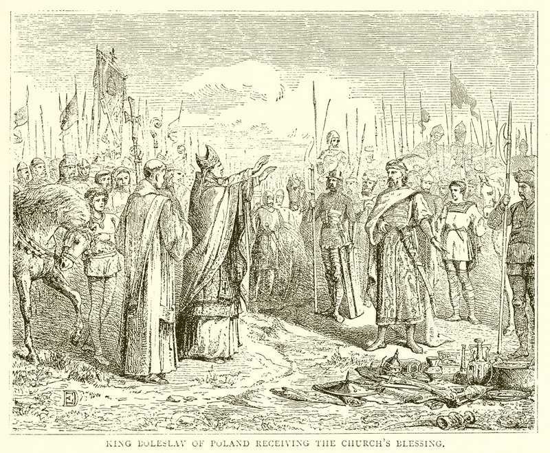 Le roi Boleslav de Pologne recevant la bénédiction de l