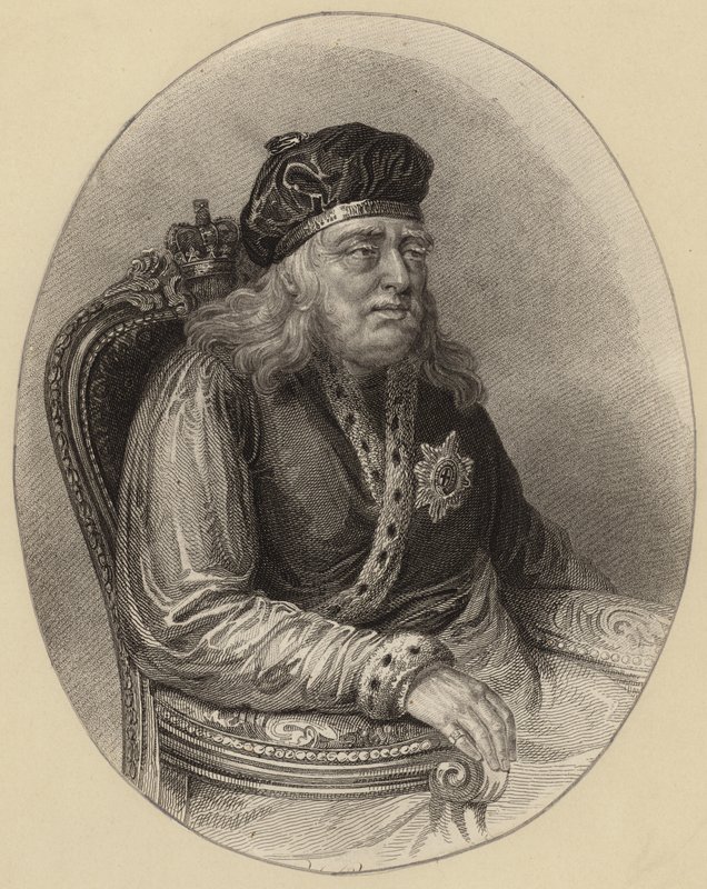 Le roi George III en vieil homme - English School