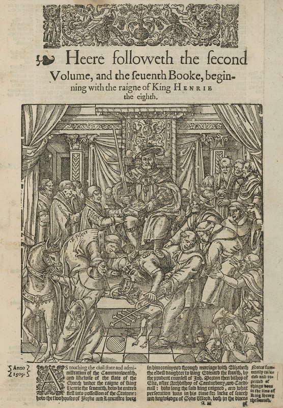 Le roi Henri VIII piétinant le pape - English School